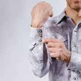 Camisa Rodeo West Est Flores Gris 033